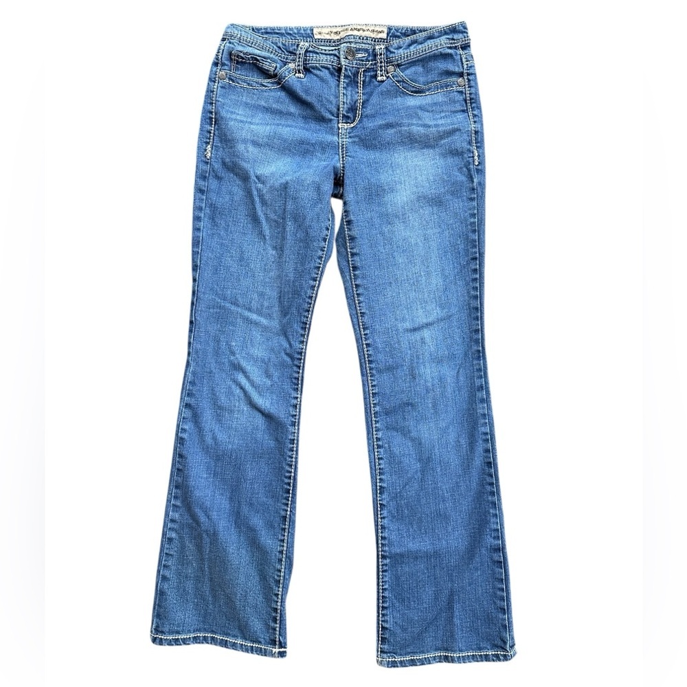 Nine West Vintage America Jeans Women Blue Excellent Bootcut Embroidered Pockets